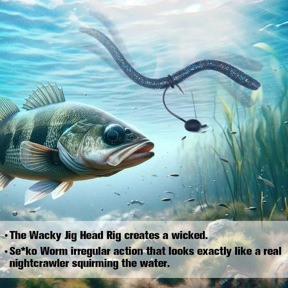 Weedless-Wacky-Rig-Hooks-Weedless-Jig-Head Worm Weights Hook for Bass Fishing 10 Pack