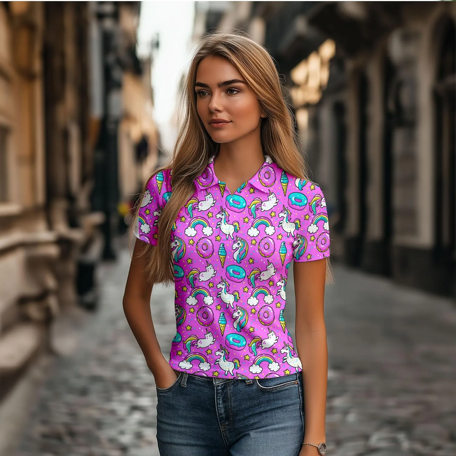 Womens Golf Shirt Funny Golf Shirts for Woman Short Sleeve Shirts for Tennis