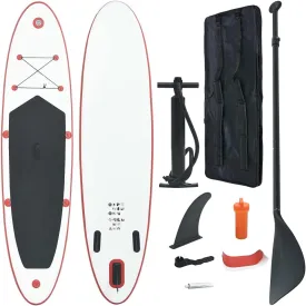 YAFF Stand Up Paddle Board Set SUP Surfboard Inflatable Red and White (28.16lbs)